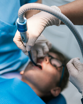 Young Boy During Checkup in Dentist