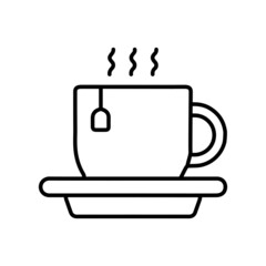 hot cup of tea line icon