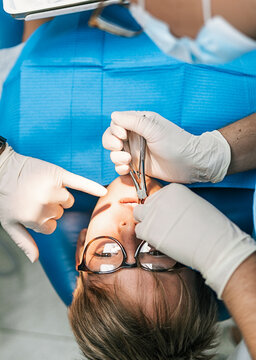 Young Boy During Checkup in Dentist