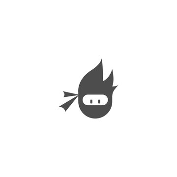 Ninja Face logo vector template illustration