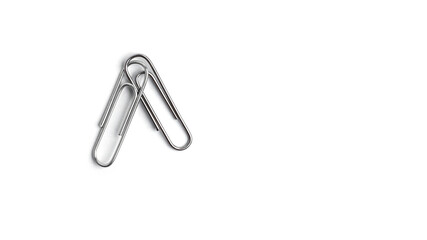 Paper clips on a white background. High quality photo