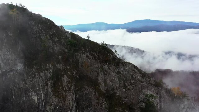 Aerial view of Sivec mountains in Ruzin locality in Slovakia