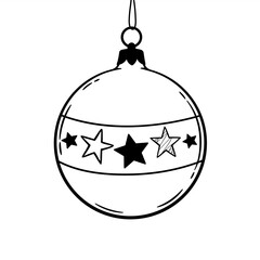 round christmas ball with stars pattern