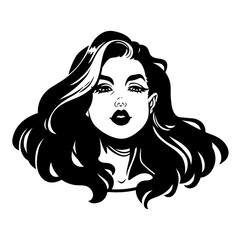 portrait of a beautiful girl with long hair