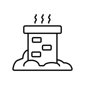 Chimney hot air line icon