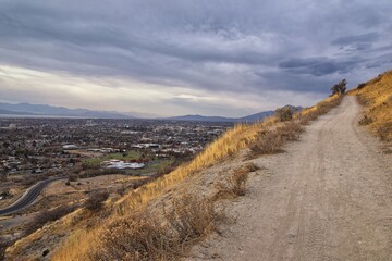 Provo Landscape views from the Bonneville Shoreline Trail (BST) and the Y trail, ancient Lake...