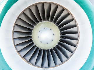 Closeup of a jet engine