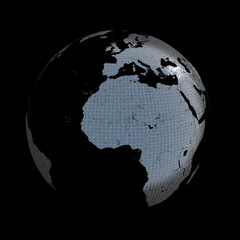 Solar cells Earth. 3D render. 