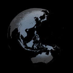 Solar cells Earth. 3D render. 