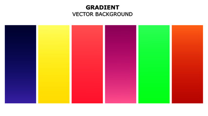 Gradient vector background colorful minimalist set. Vibrant colors abstract vector collection, trendy gradients vector illustration