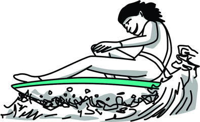 surfing on a small wave