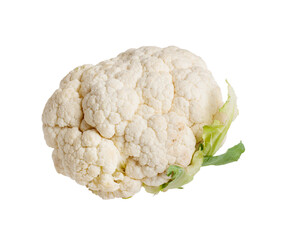 head of cauliflower isolated on white