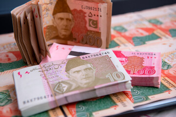 Pakistani Currency Banknote . Business and Finance concept