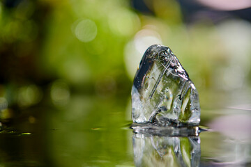 ice cube on the water
