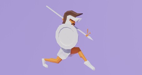 Ancient warrior. Athletic events. 3d rendered illustration in 4k.