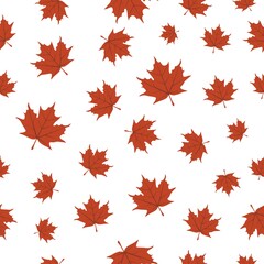 Seamless pattern with maple leafs. Template design for packaging, textile fabric print, poster, banner, wallpapers, web page backgrounds, surface textures.
