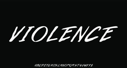 urban brush font alphabet set