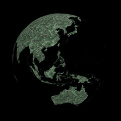Printed Circuit Board Earth. 3D render.