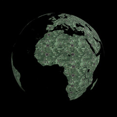 Printed Circuit Board Earth. 3D render.