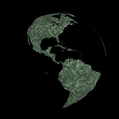 Printed Circuit Board Earth. 3D render.
