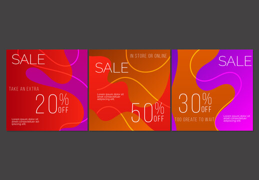 Social Media Post Layout with Bright Stripes and Gradient Spots