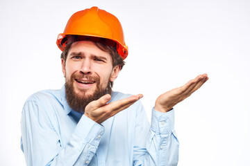 engineer in orange hard hat safety work construction industry