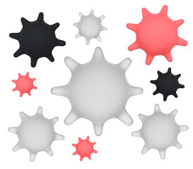 Abstract virus strain model coronavirus, covid-19, 3d illustration