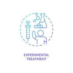 Experimental treatment concept icon. CFS cure idea thin line illustration. Clinical trials. Non-medical, innovative therapies. New therapeutic options. Vector isolated outline RGB color drawing