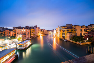 VENICE, ITALY. Venice city panoramic sunset view. Beautiful sunset view at Grand Canal.