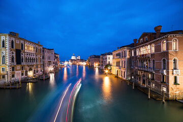 VENICE, ITALY. Venice city panoramic sunset view. Beautiful sunset view at Grand Canal.