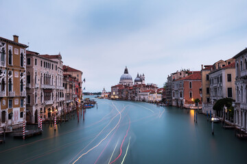 VENICE, ITALY. Venice city panoramic sunset view. Beautiful sunset view at Grand Canal.