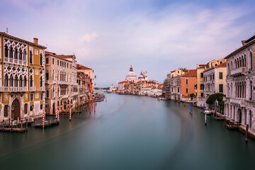 VENICE, ITALY. Venice city panoramic sunset view. Beautiful sunset view at Grand Canal.