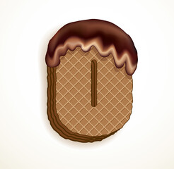 Vector set of stylized symbols wafers with cream inside