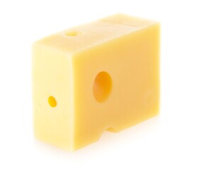 Piece of Cheese, Isolated on White