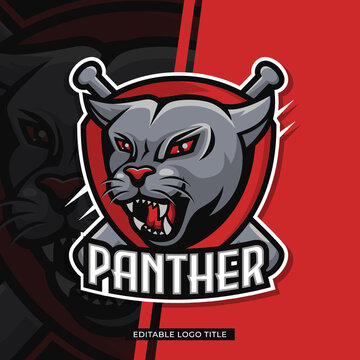 Panther head mascot cartoon illustration baseball