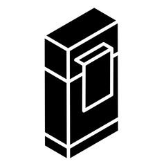 
Felt tipped pen, glyph isometric icon of highlighter 
