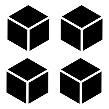 
Modular Cubes, Glyph Isometric Icon Of Modules 
