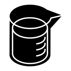 
Chemical container, measuring beaker icon in glyph isometric style 
