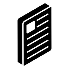 
Article sheet icon in glyph isometric style 
