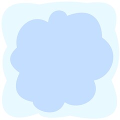 Obraz premium Abstract background. Cartoon flat style. Soft rounded clouds. Composition with square proportions. Isolated on white background. Illustration vector