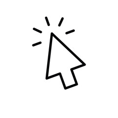 Arrow click icon. Clicking cursor. Linear vector.