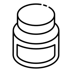 
Ink bottle icon of glyph isometric style, stationery 
