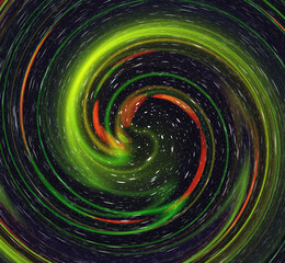 colored lights in the sky. effect of twist in blurred motion