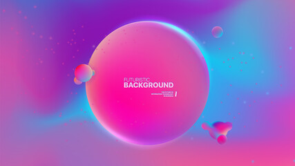 Abstract background with circular elements in the form of molecules. Color gradient pattern. For use in Presentation, Flyer and Leaflet, Cards, Landing, Website Design. Vector illustration.