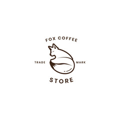 Fototapeta premium Fox Logo Coffee