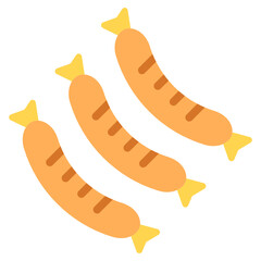 
Icon of sausages in editable flat style 
