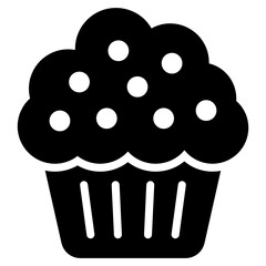 
Bakery food, muffin icon in flat style 
