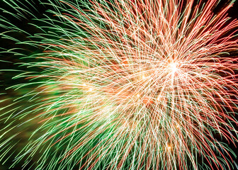 Fototapeta premium Beautiful fireworks in night sky for New Year