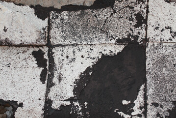 Distressed Wall Background And Painted Lines And Draw. Abstract Grunge.  Design Element.