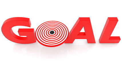 Target with goal concept in red